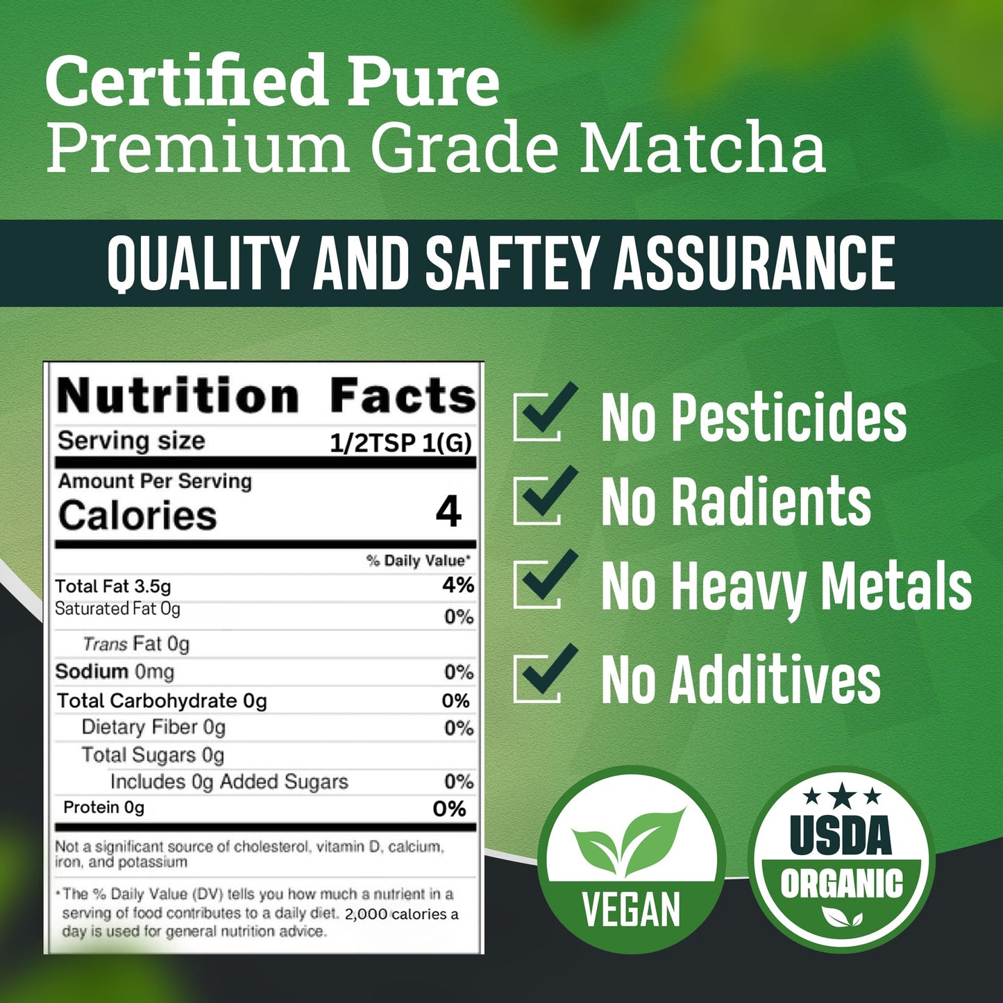 Macha Latte Powder - 3.53oz Pack of 1 - Organic Unsweetened Matcha - Carefully Stored Green Superfood