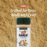 Badia Organic Garlic Powder, 3 oz - Premium Garlic Powder, Freshly Ground & Flavorful