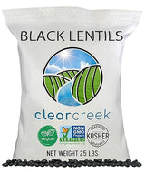 CLEAR CREEK Black Lentils | Caviar or Beluga Lentils | 25 lbs | Project Non-GMO Verified | Kosher | Vegan | Non-Irradiated
