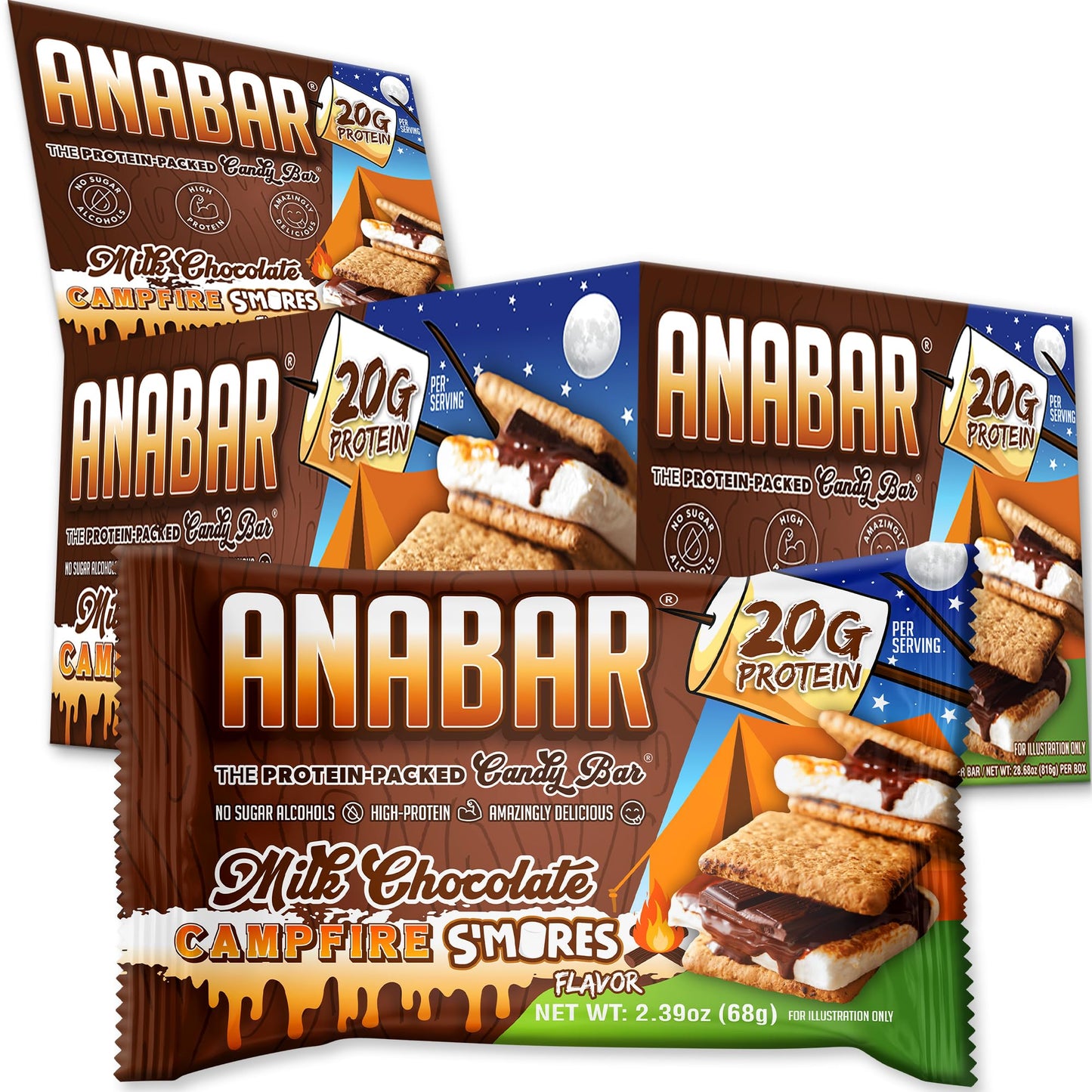 Anabar Protein Bar, The Protein-Packed Candy Bar, Amazing Tasting Protein Bar, No Sugar Alcohols, High Protein, Amazingly Delicious, 20 Grams