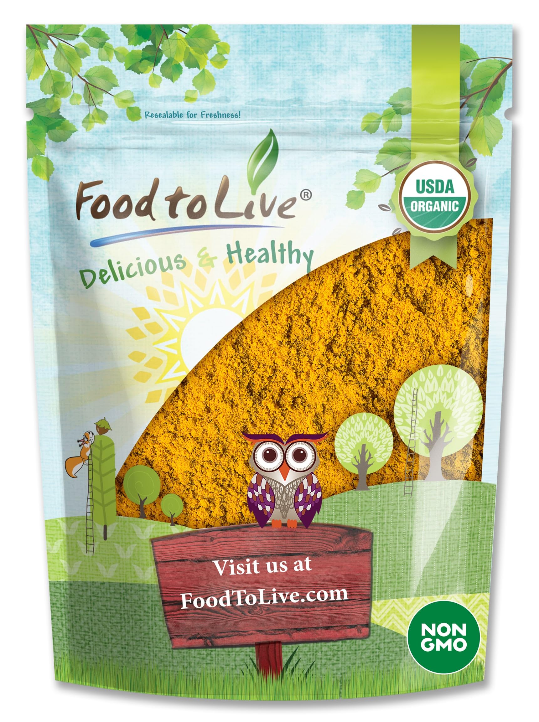 Food to Live Organic Turmeric Powder, 4 Pounds Non-GMO, Finely Ground Turmeric Root, Pure, Kosher, Vegan, Bulk. Fragrant Spice. Great for Asian