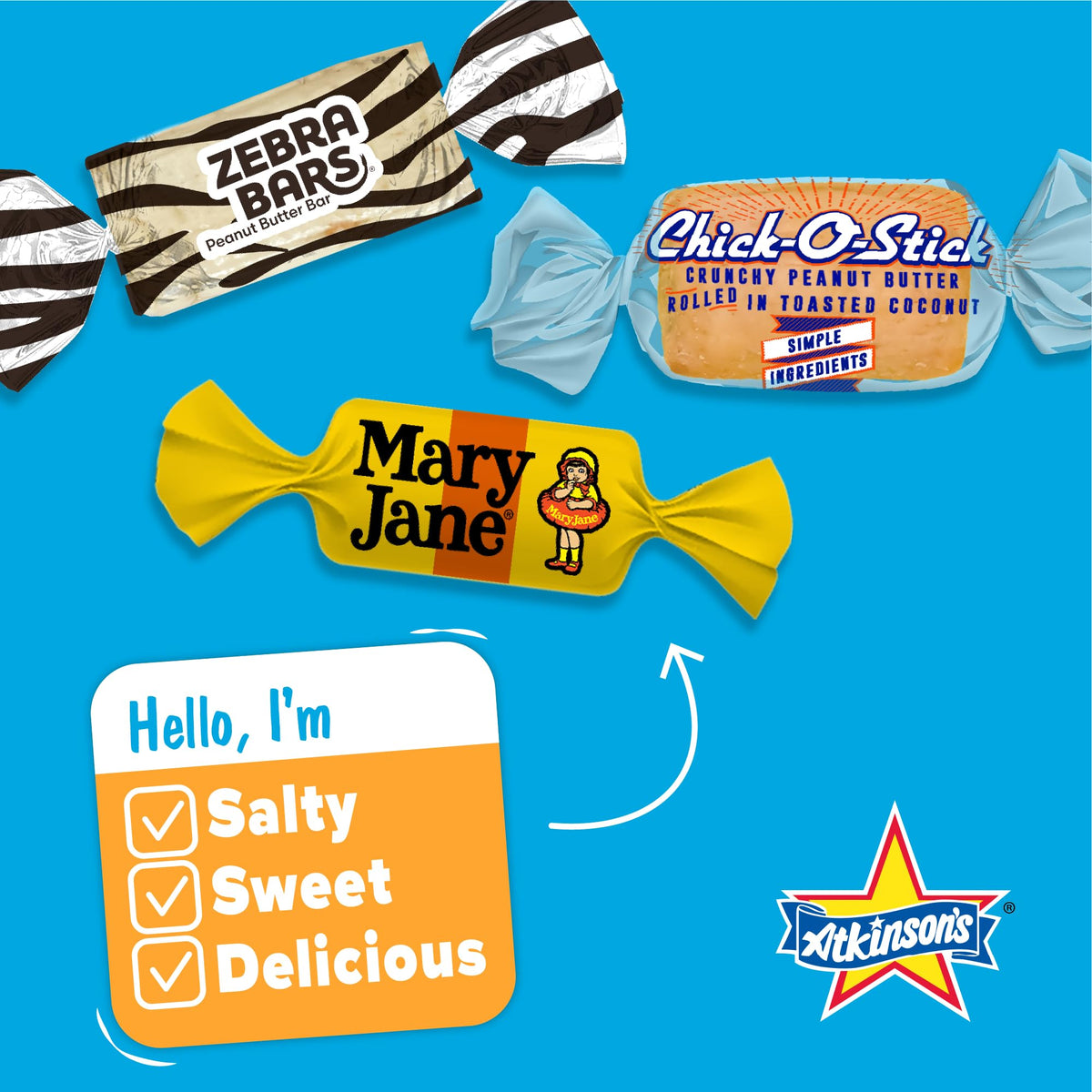 Atkinson's Peanut Butter Candy Variety Pack with Chick-O-Stick, 3 lb Bag