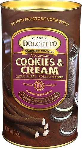 DOLCETTO Dolcetto Wafer Rolls Cookies Cream, 12 OZ