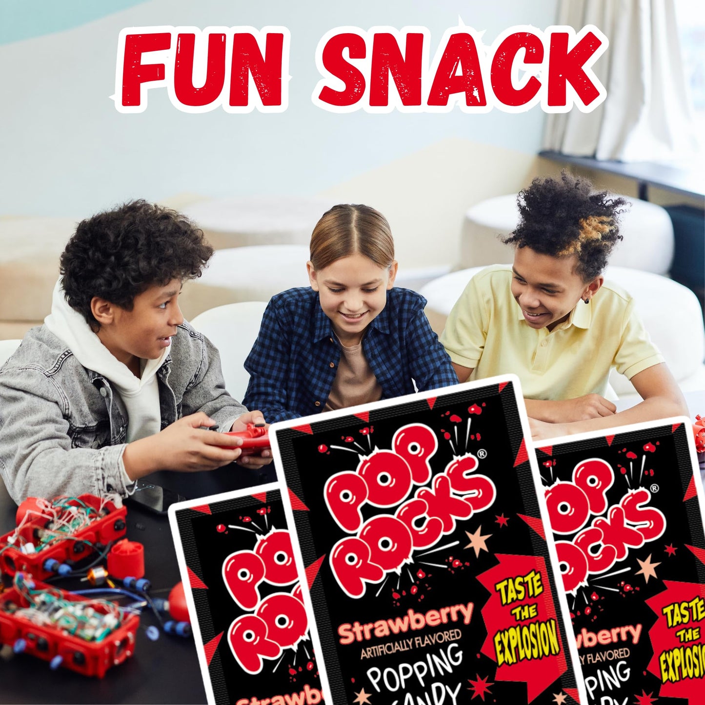 Pop Rocks Candy - Pop Rocks Bulk Pack by Gaudum (Strawberry, 1 Count (Pack of 9))