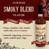 Portland Bloody Mary Mix - Smoky Blend Cocktail Mixer (750ml Bottle) | Vegetarian Worcestershire, Gluten-Free | No Artificial Ingredients | Small