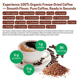 Z Natural Foods Freeze-Dried Organic Instant Coffee - Made from Medium Roast 100% Arabica Beans - Rich in Antioxidants - Boosts Mood, Energy, Memory