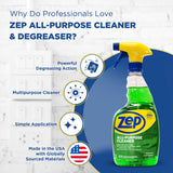 Zep All-Purpose Cleaner - 32 oz (Pack of 4) ZUALL324- designed to tackle tough grease dirt and grime throughout your home