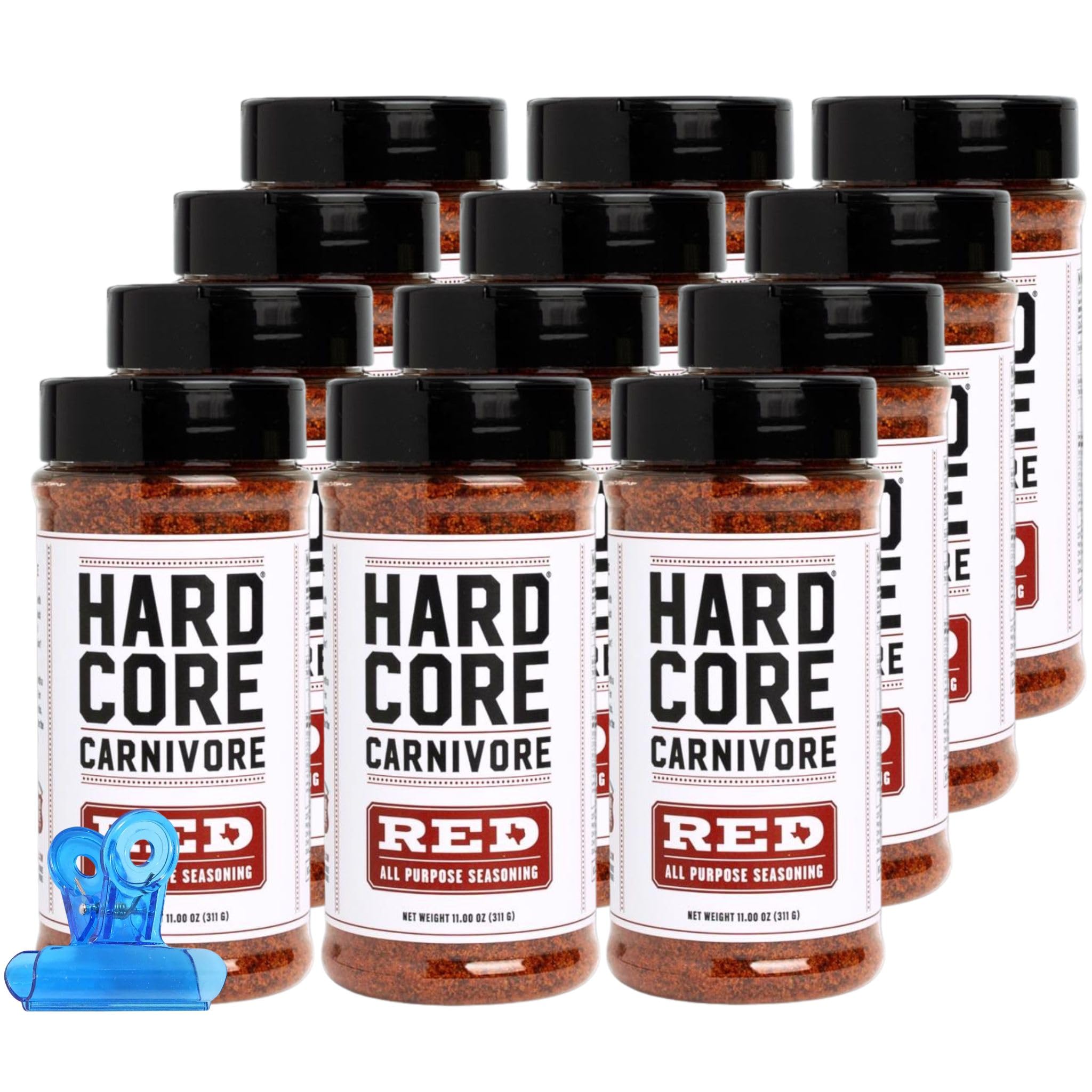 Hardcore Carnivore Red Bar-B-Q Rub Seasoning - 11 oz Shaker - Rib Rub and Brisket Rub - Burger Seasoning and Steak Rub - Meat Rub for Bbq Rub