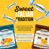 Honees Hard Candy Individually Wrapped - Variety Pack (Honey & Ginger + Honey & Caramel) - Natural & Healthy Candy, Italian Made - 2 Pack (5.7 oz)