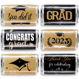 Pajean 120 Pcs 2026 Graduation Candy Bar Wrappers Mini Graduation Party Candy Favor of 2026 Graduation Themed(Black, Gold)