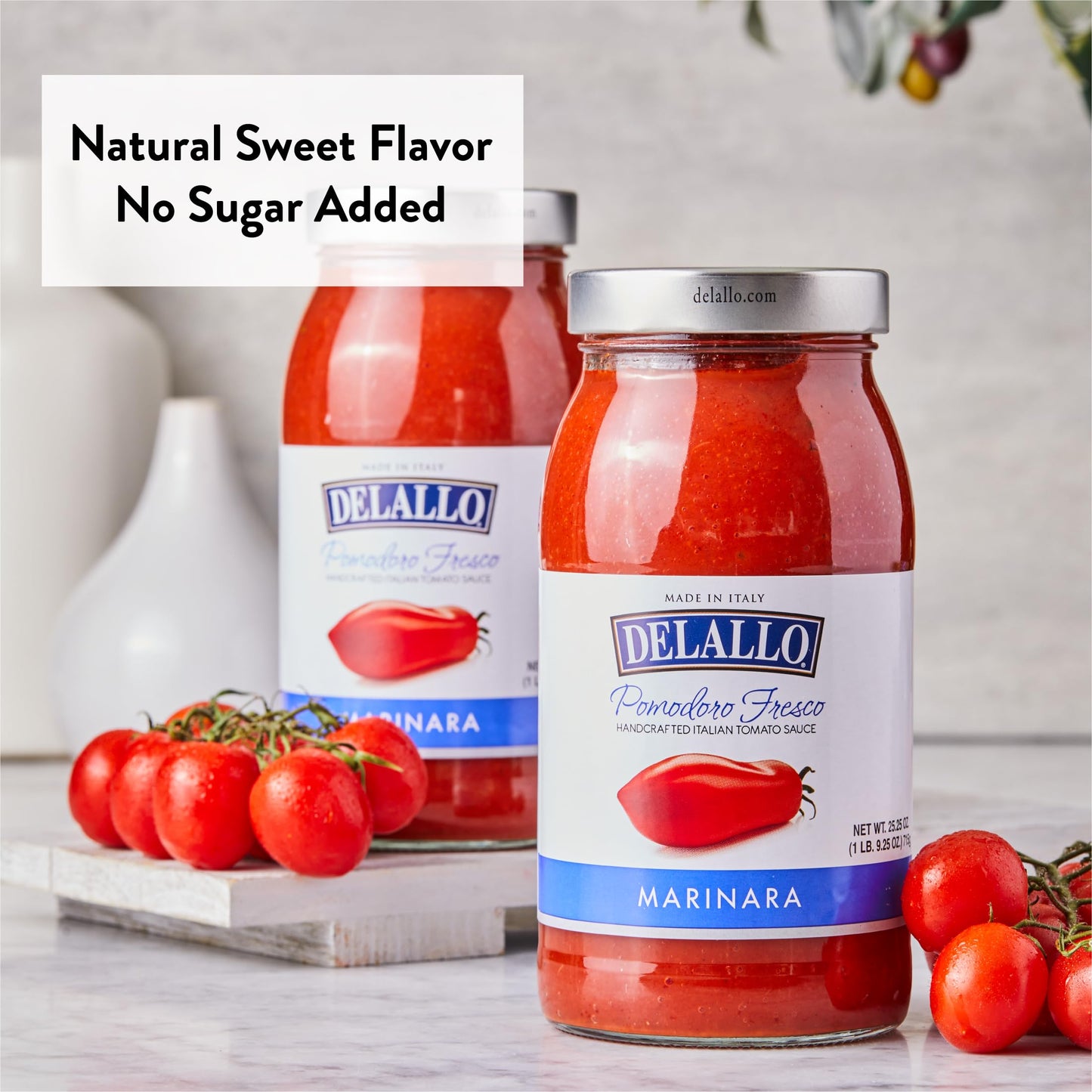 DeLallo Pomodoro Fresco Marinara Sauce, Handcrafted in Small Batches, All Natural, Gluten Free, Vegan, Made with Cherry Red Tomatoes and Olive Oil