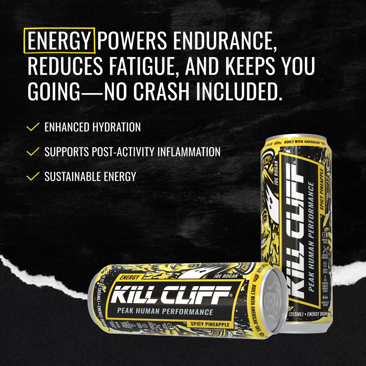 Kill Cliff Energy Drink - Sugar Free - Joe Rogan Spicy Pineapple 12oz 12 PK