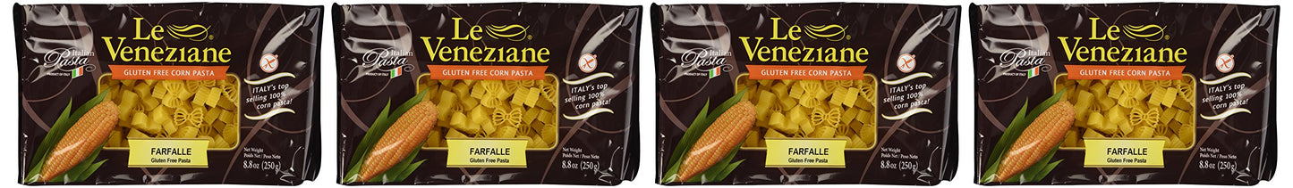 Le Veneziane - Italian Farfalle Pasta [Gluten-Free], (4)- 8.8 oz. Pkgs