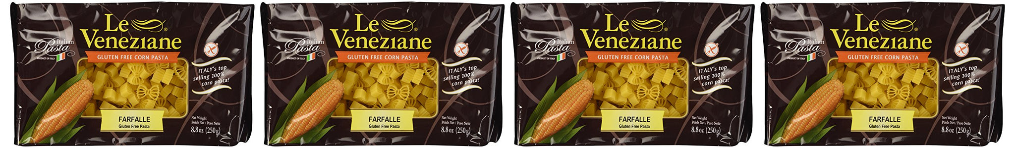 Le Veneziane - Italian Farfalle Pasta [Gluten-Free], (4)- 8.8 oz. Pkgs