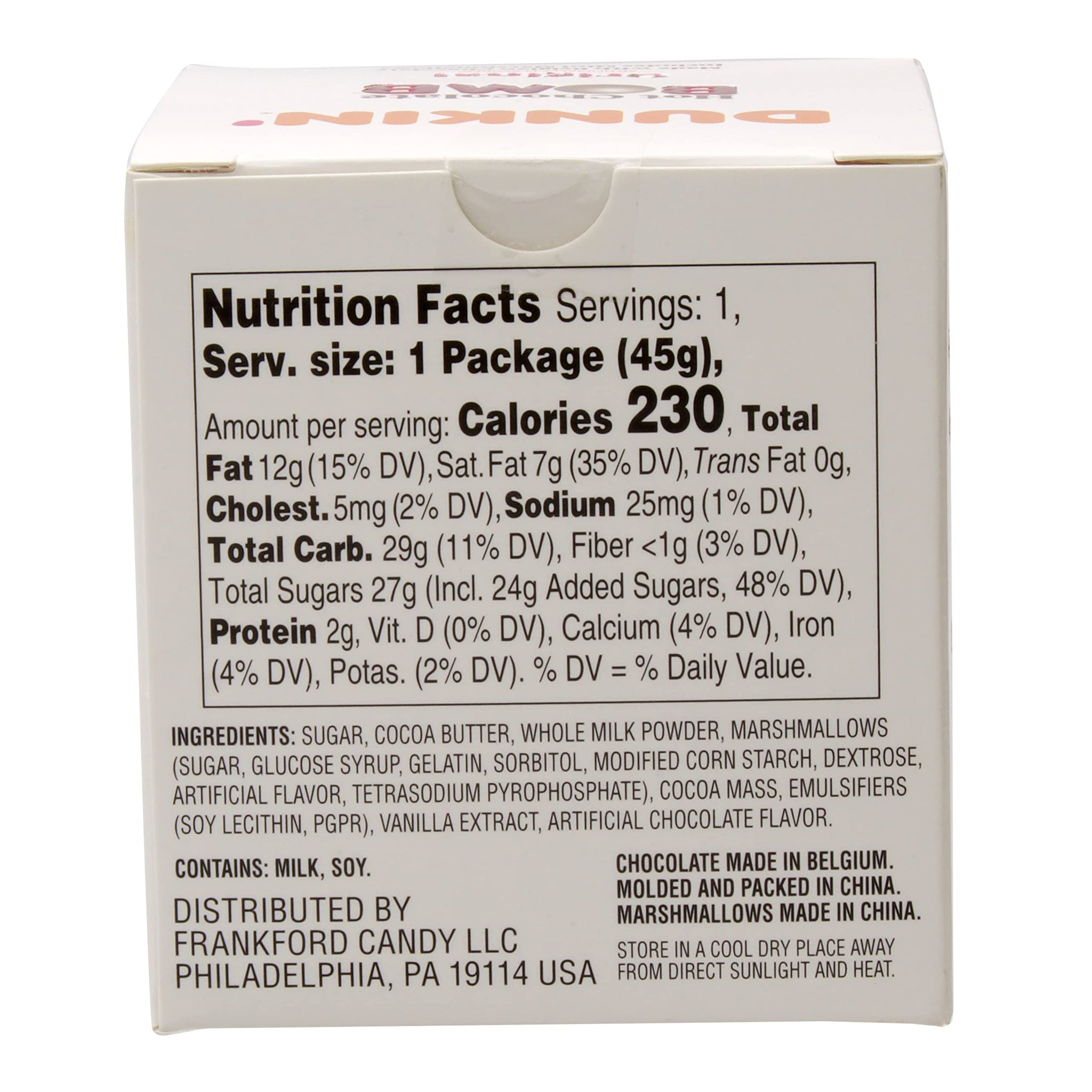 Dunkin' Original Hot Chocolate Bomb, Melting Belgian Milk Chocolate Ball Filled with Mini Marshmallows, Hot Cocoa Treat, 1.6 ounce by Frankford Candy