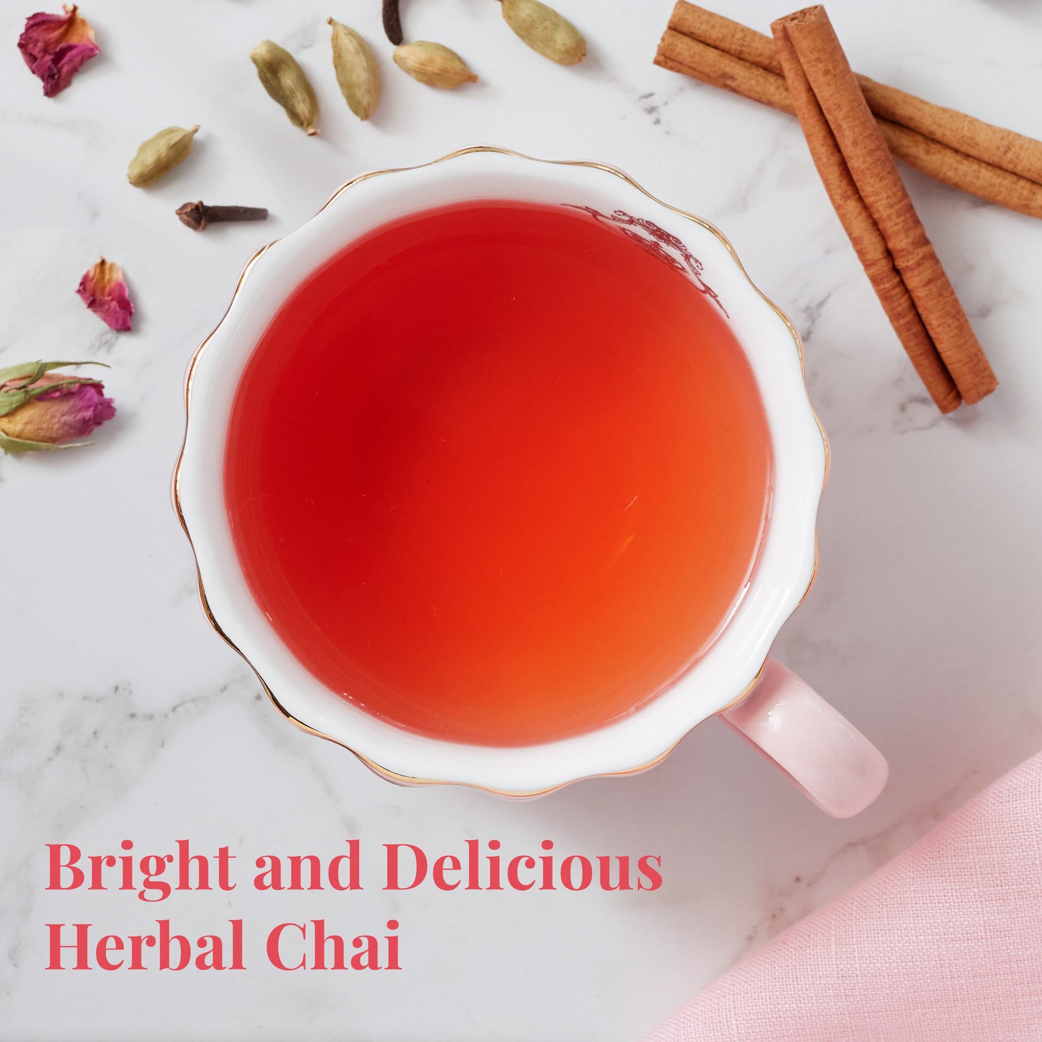 The Republic of Tea - Republic Pink Chai Herbal Tea Tin, 36 Tea Bags, Naturally Caffeine Free