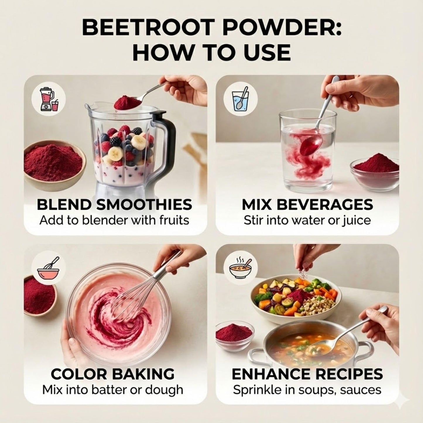 SPICY PANTRY Beet Root Powder 4 oz - 100% Natural, Non-GMO, Gluten Friendly Superfood for Smoothies, Juices, Sauces, Soups, Baking & Natural Coloring