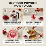 SPICY PANTRY Beet Root Powder 4 oz - 100% Natural, Non-GMO, Gluten Friendly Superfood for Smoothies, Juices, Sauces, Soups, Baking & Natural Coloring