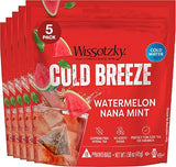 Wissotzky Watermelon Nana Mint Cold Breeze, Cold Brew Iced Tea (5 Pack - 90 Tea Bags) | Caffeine-Free | Herbal Tea | Kosher | Cold Water Brewing