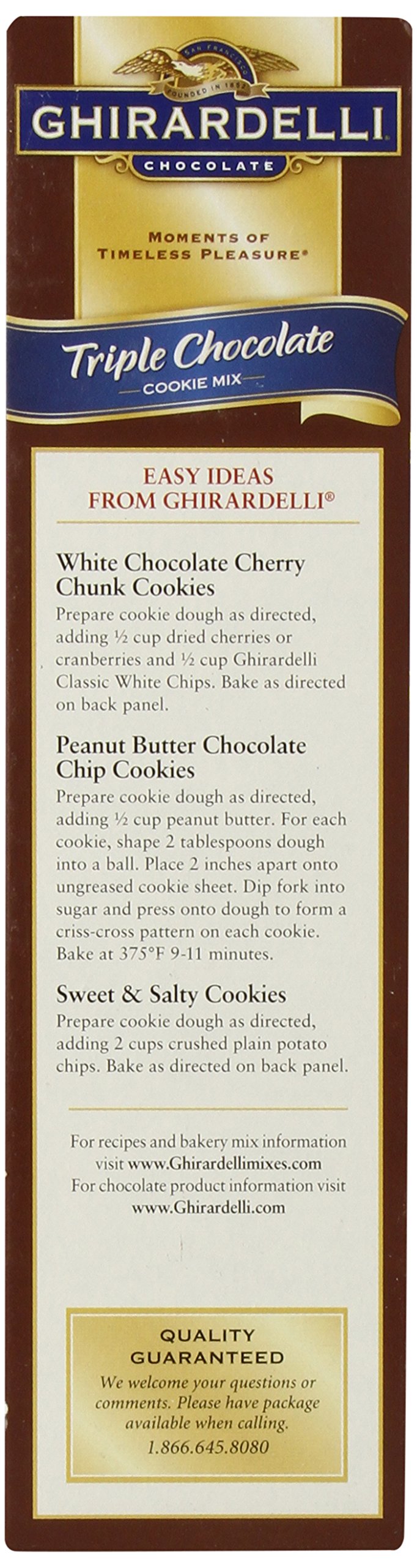 Ghirardell Chocolate Triple Chocolate Semi Sweet- Milk- Bittersweet Cookie Mix - 52.5 oz