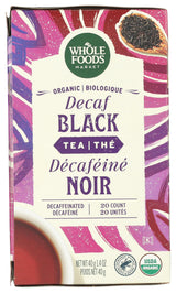 Whole Foods Market, Tea Black Decaf Organic, 20 Count