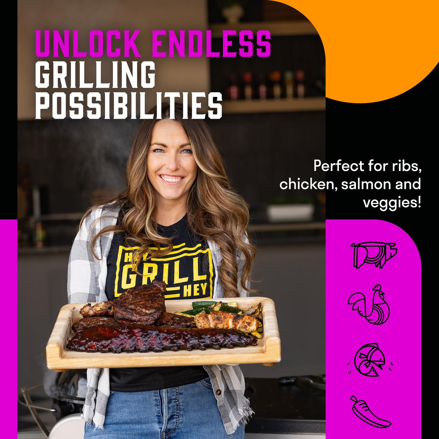 Hey Grill Hey | BBQ Glaze | BBQ Sauce | Bourbon Glaze | Sweet Sauce for Ribs, Chicken, Salmon | Grilling Essentials | Maple Bourbon | 2 Pack