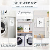 Knowstyle Metal Magnetic Lint Bin for Laundry Room Decor - Laundry Room Trash Can with Dryer Lint Brush for Dryer Vent - Metal Laundry Lint Bin