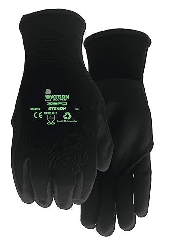 Watson Gloves Stealth Zero Biodegradable Nitrile Work Glove - Sustainable, Ergonomically Formed, Touchscreen Compatible