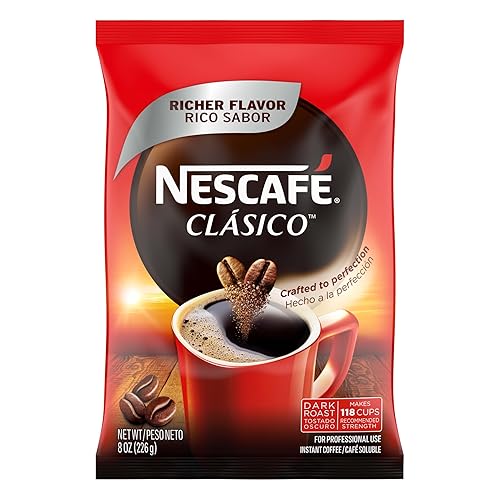 Nescafe Clasico Dark Roast Instant Coffee, 8 oz Pouch