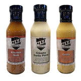 MST Sauce Co. 3 Pack Bundles (Kitchen Sink, Creamy Garlic Parm, Griffs) Kitchen Sink Wing Sauce, Griffs Bufflao Wing Sauce, Creamy Garlic Parm Ranch