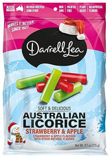 Darrell Lea Holiday Combo Soft Australian Licorice, Strawberry & Apple Flavored, Kosher, Non GMO, 9.7 Ounces (Pack of 1)