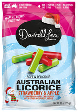 Darrell Lea Holiday Combo Soft Australian Licorice, Strawberry & Apple Flavored, Kosher, Non GMO, 9.7 Ounces (Pack of 1)