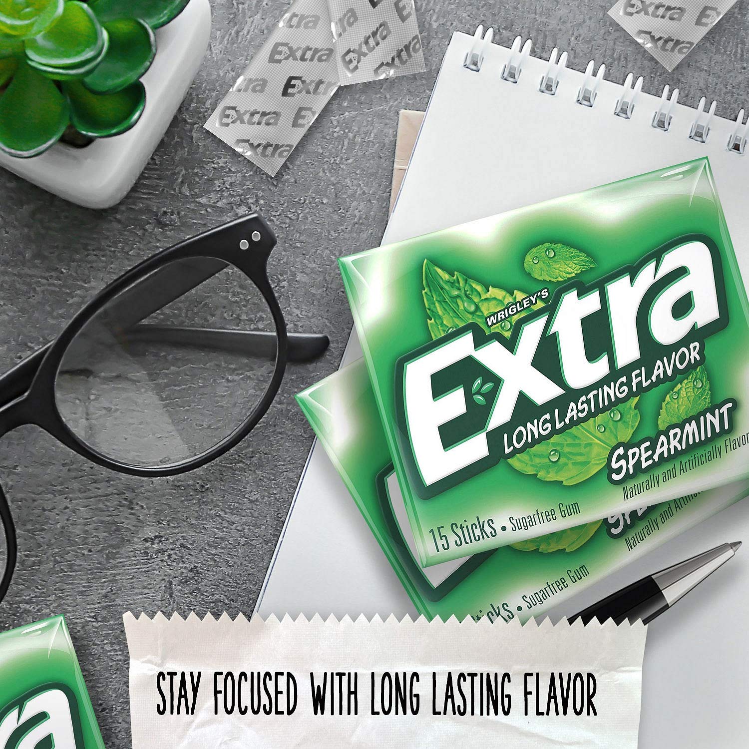 Extra Spearmint Sugar-Free Gum, 12 Piece Pack, 15 Count