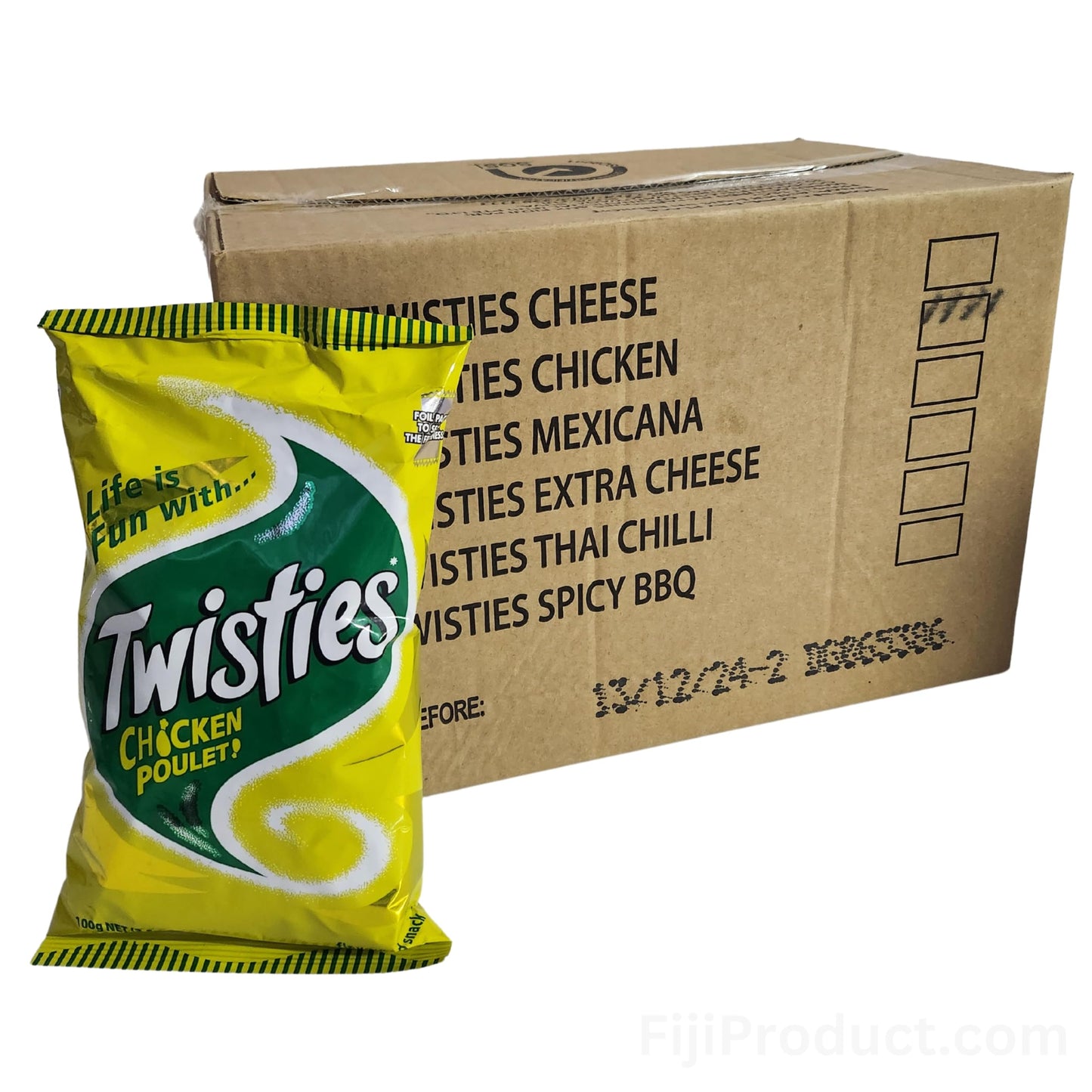 Twisties - Poulet Chicken Flavor Snacks (Pack Of 12 x 100g Ea) Unique Chicken Flavored ... FIJI'S Favorite Snack, SOO DELICIOUSS! BOX - BUY