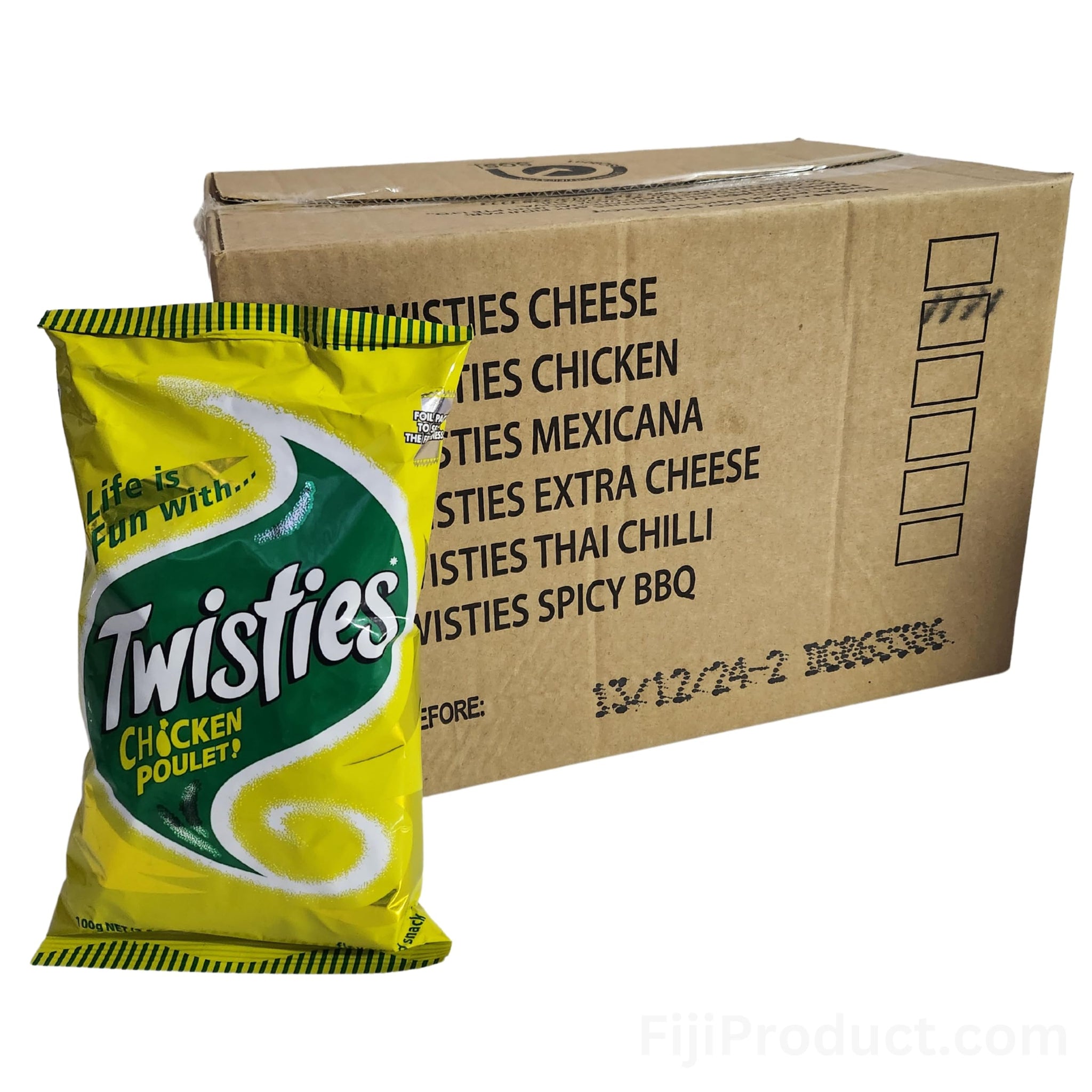 Twisties - Poulet Chicken Flavor Snacks (Pack Of 12 x 100g Ea) Unique Chicken Flavored ... FIJI'S Favorite Snack, SOO DELICIOUSS! BOX - BUY