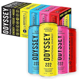 Odyssey Functional Energy Drink for Focus, Cognition & Mood Support 12 Pack - Adaptopgenic Drink with 222mg Green Tea Caffeine, Lion’s Mane