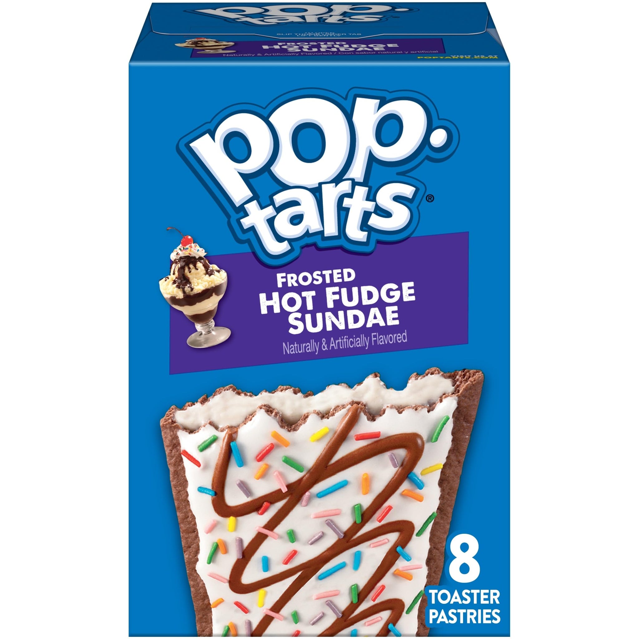 Pop-Tarts Toaster Pastries, Breakfast Foods, Kids Snacks, Frosted Hot Fudge Sundae (8 Pop-Tarts)