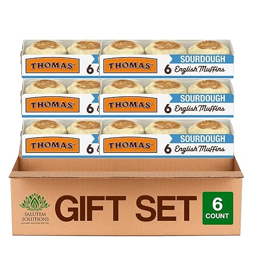Salutem Vita - Sourdough English Muffins 6 Count, 13 oz, Gift Set - Pack of 6