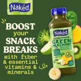 Naked Boosted Smoothie Green Machine, 15.2 fl oz Bottle - Real Fruit Juice Smoothie with Fiber, Excellent Source of Vitamin C and Vitamin E for Immune