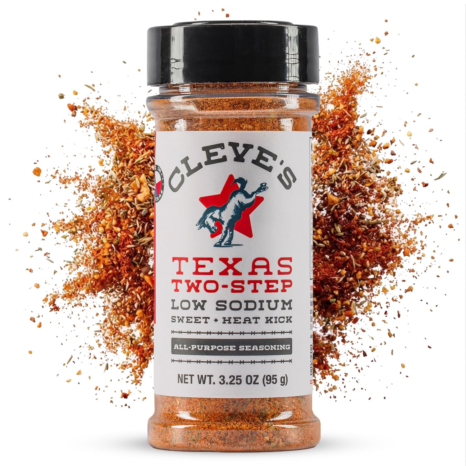 Cleve's Gourmet All Purpose Texas Two Step Seasoning, Sweet Heat Seasoning for Grilling & Cooking, Seasoning with Bright Herbs & Warm Spices, 3.25 oz