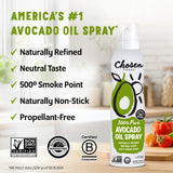 Chosen Foods 100% Pure Avocado Oil Spray, Keto Diet Friendly, Kosher Cooking Spray for Baking, High-Heat Cooking and Frying (13.5 oz, 2 Pack) + Recipe eBook