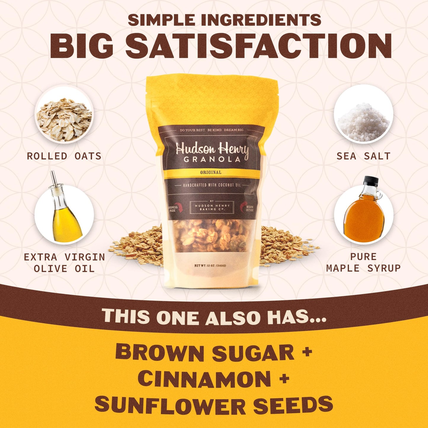 Hudson Henry OG Granola for Yogurt, Snacking & Cereal | Gluten Free Granola with Pumpkin Seeds | Vegan, Non-GMO & Small Batch Baked with Pure Maple