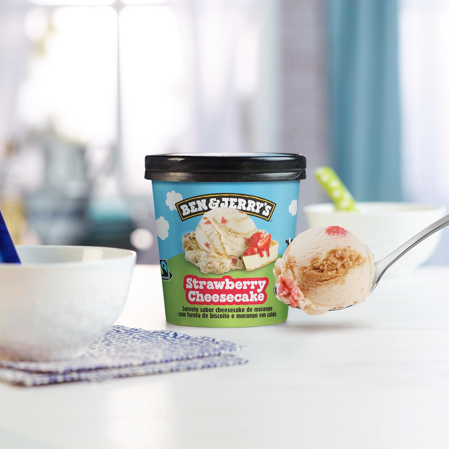 Ben & Jerry's Ice Cream Strawberry Cheesecake Non-GMO 16 oz