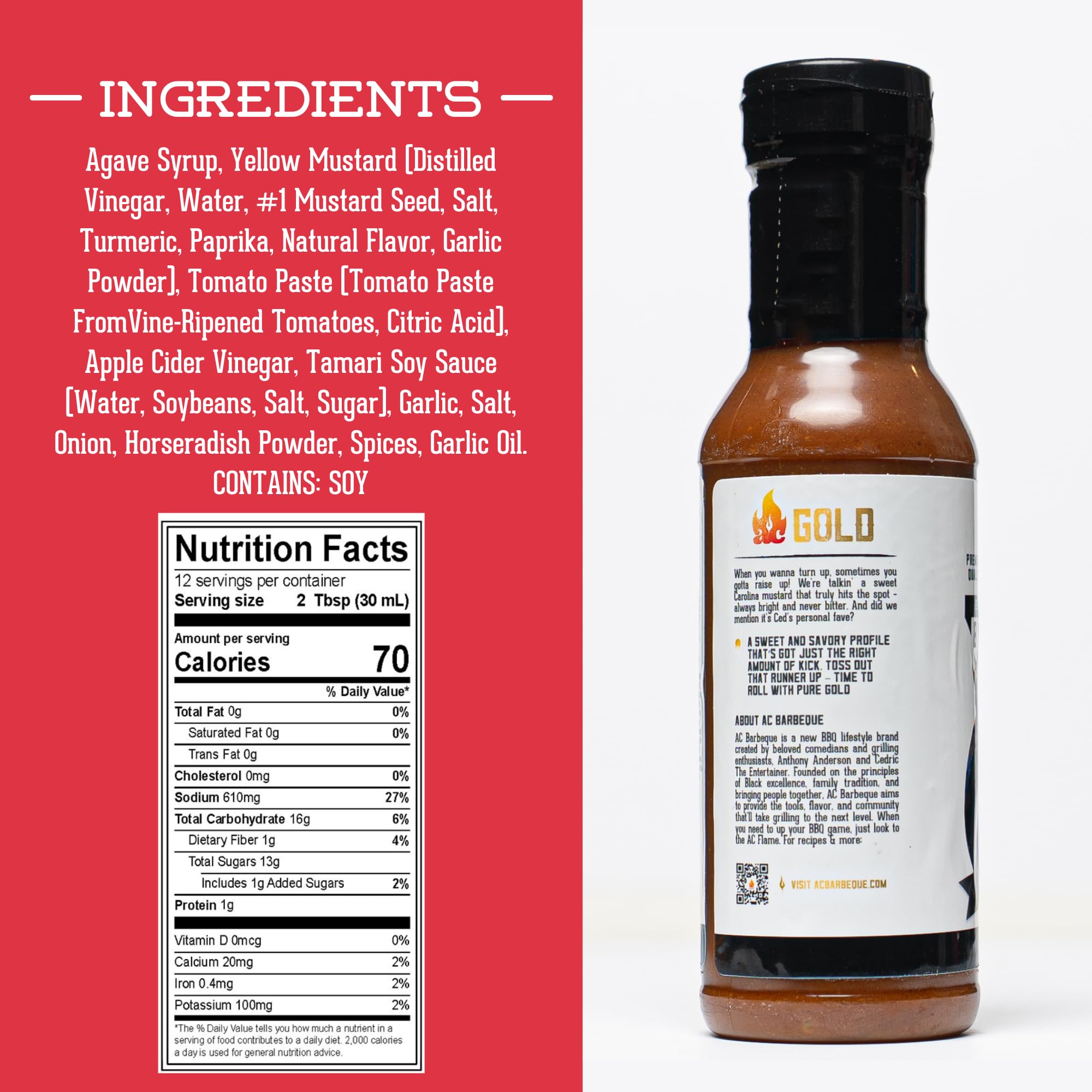 AC BARBEQUE SAUCE DUO - 2-pack with All Day, Every Day (15.3oz) and Caroline Wine (14.8oz) BBQ Sauce for Pulled Pork, Chicken, Veggies, Burgers,