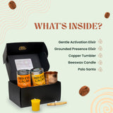 Third Eye Cacao Gift Set | Ceremonial Cacao with Copper Cup, Beeswax Candle & Palo Santo | Mindfulness Set for Women and Men | Relaxation Kit