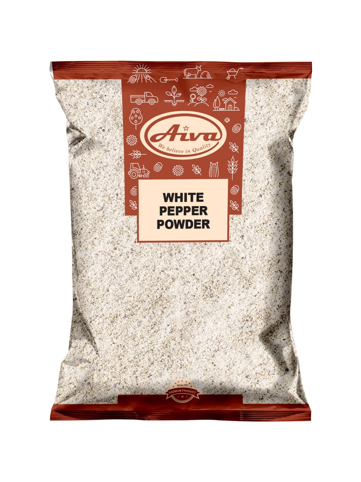 Aiva Ground White Pepper Powder (1 LB Bulk) | A-Grade White Peppercorns for Cooking, Seasoning, and Marinades