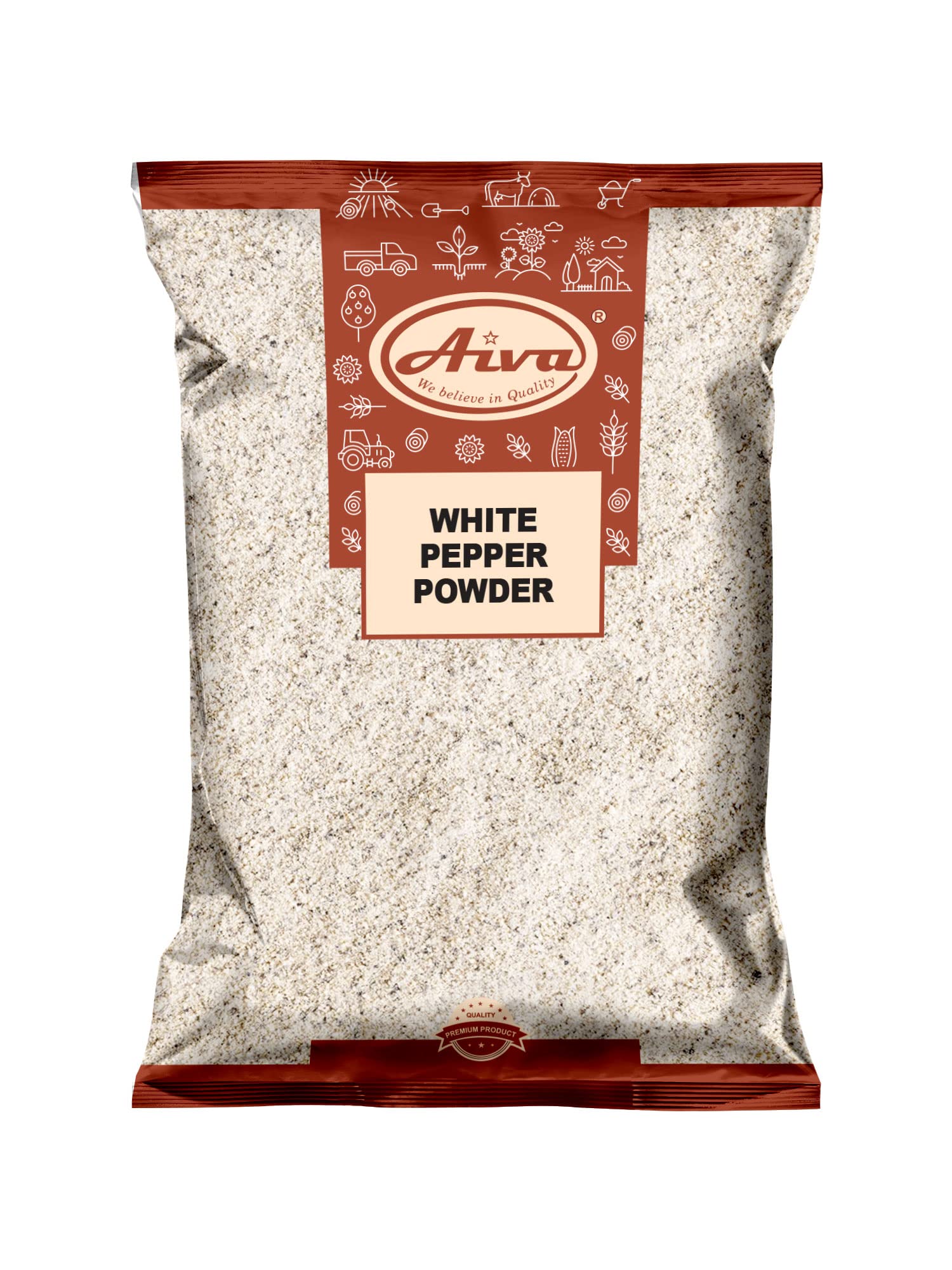 Aiva Ground White Pepper Powder (1 LB Bulk) | A-Grade White Peppercorns for Cooking, Seasoning, and Marinades