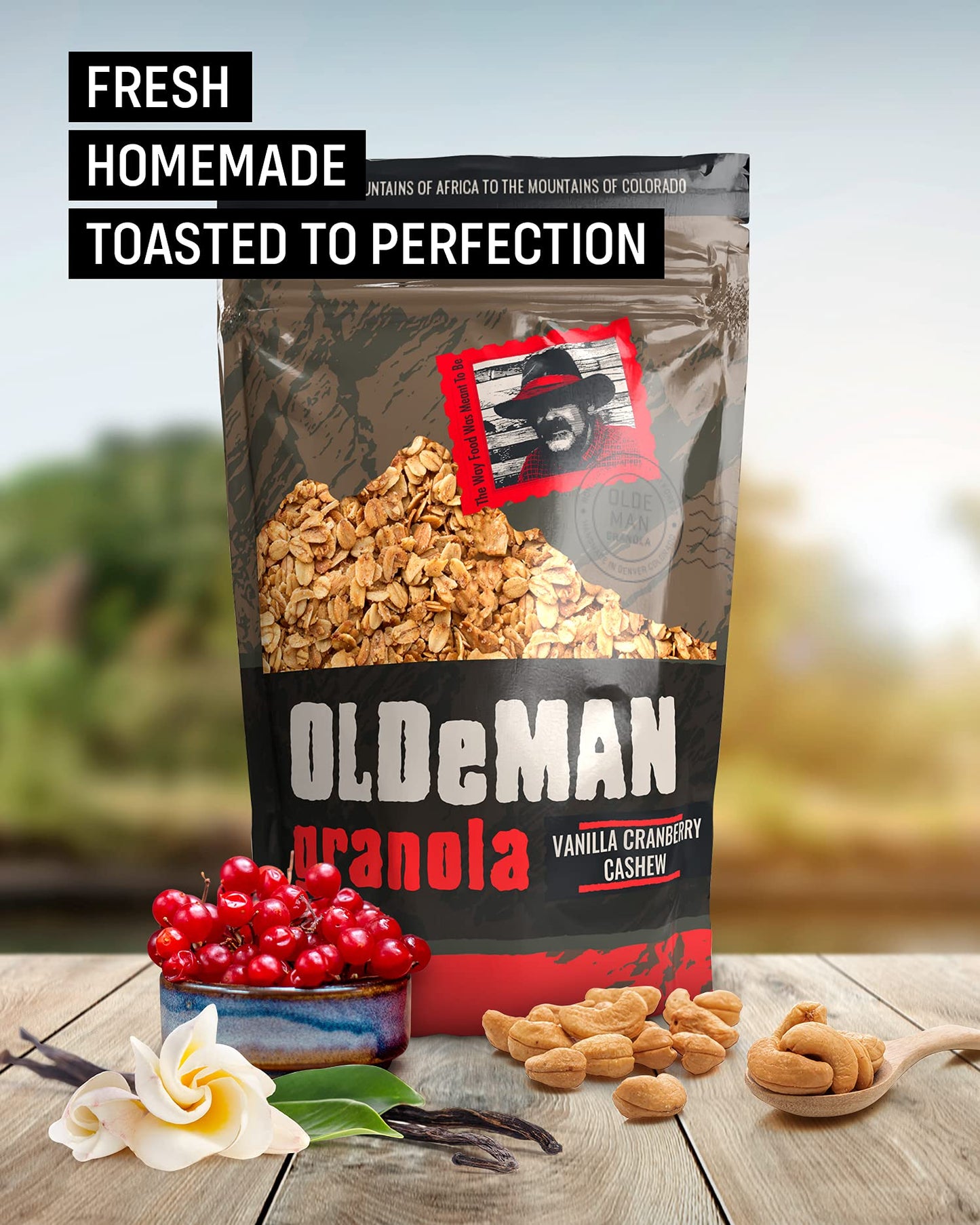 Olde Man Granola Gluten Free Granola - Non-GMO Healthy Granola Cereal - Soft Whole Grain Oats, Butter, Brown Sugar - Handmade in Colorado (Vanilla
