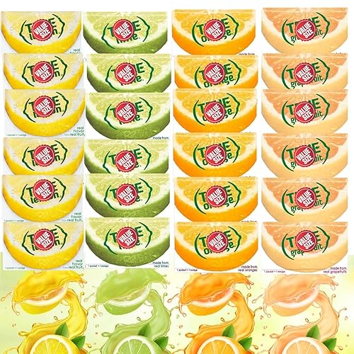 Truae Lemon, Truae Lime, Truae Orange, Truae Grapefruit, Varrirty Pack 100 Count, On-The-Go Powdered Drink Mix Variety Pack, Zero Calorie Unsweetened