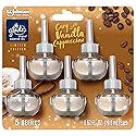 Glade PlugIns Refills Air Freshener, Scented and Essential Oils for Home and Bathroom, Cozy Vanilla Cappuccino, 3.35 Fl Oz, 5 Count